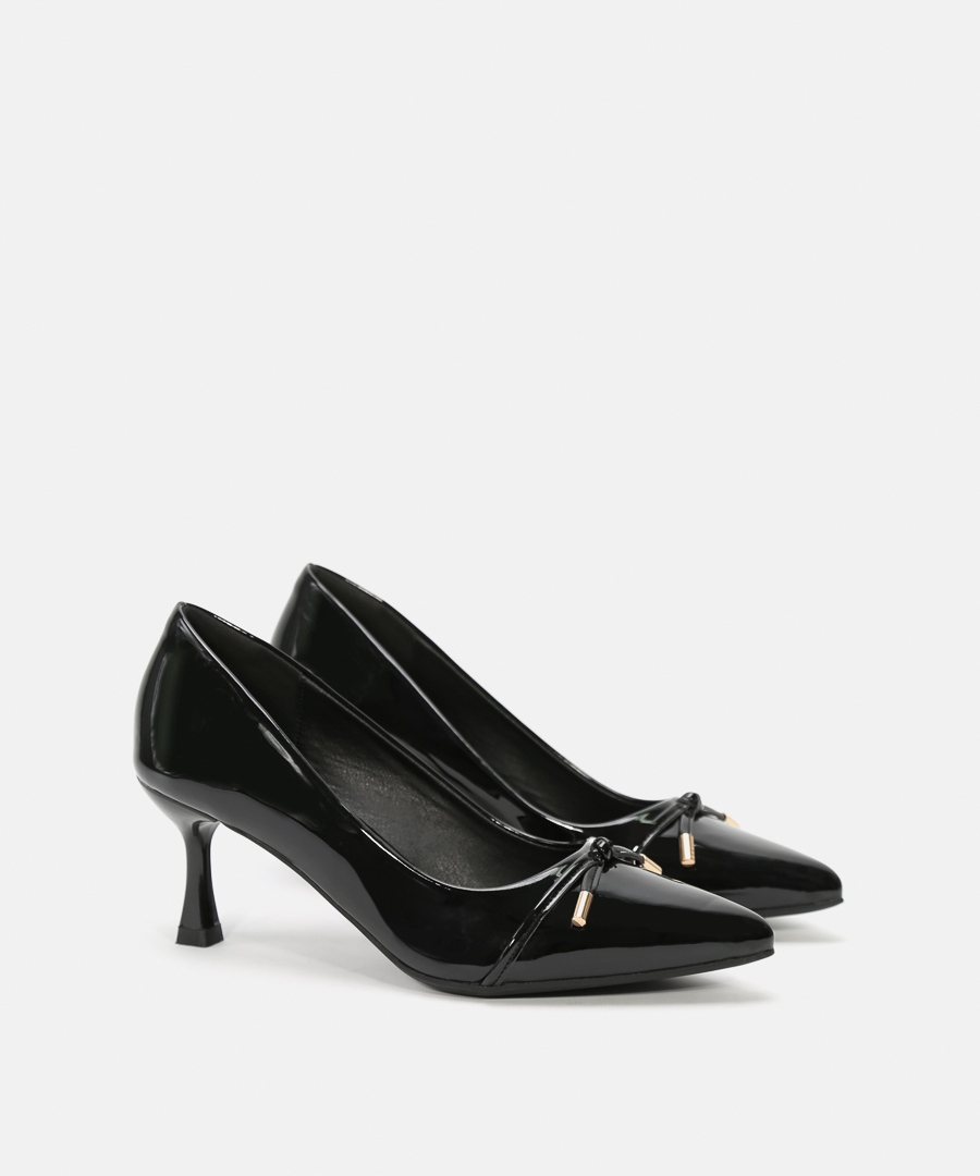 Zapatos tacón adorno lazo image number null